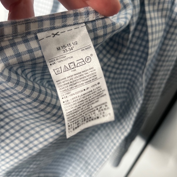 Banana Republic Factory Plaid Non Iron Slim Fit Shirt Men's Size Medium - Picture 3 of 5
